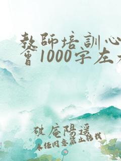 教师培训心得体会1000字左右
