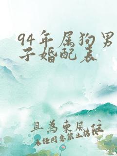 94年属狗男孩子婚配表