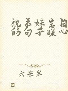 祝弟妹生日快乐的句子暖心短句