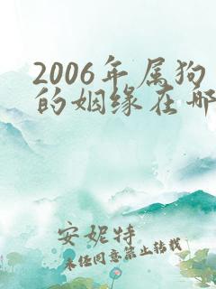 2006年属狗的姻缘在哪年出生