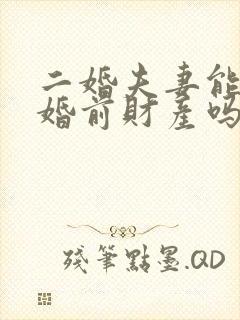 二婚夫妻能分割婚前财产吗