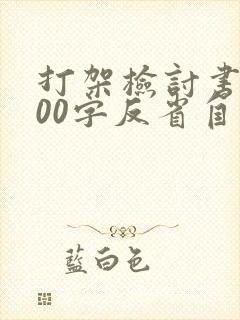打架检讨书3000字反省自己