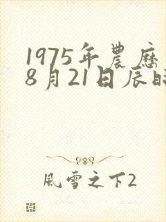 1975年农历8月21日辰时的八字