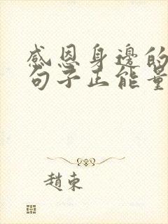 感恩身边的人的句子正能量