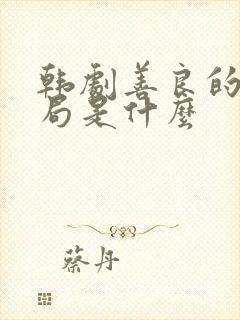 韩剧善良的他结局是什么