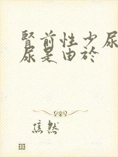 肾前性少尿或无尿是由于