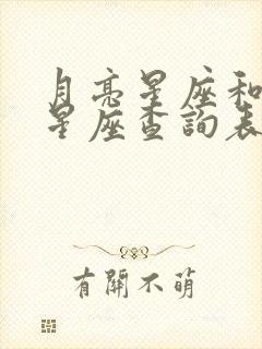 月亮星座和太阳星座查询表