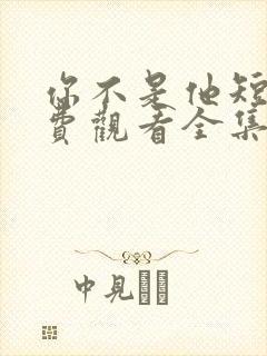 你不是他短剧免费观看全集高清版