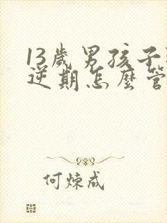 13岁男孩子叛逆期怎么管教最合适