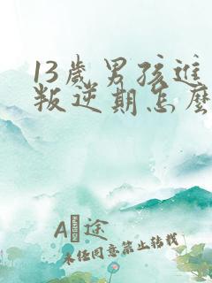 13岁男孩进入叛逆期怎么办