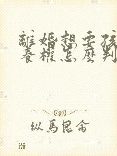 离婚想要孩子抚养权怎么判