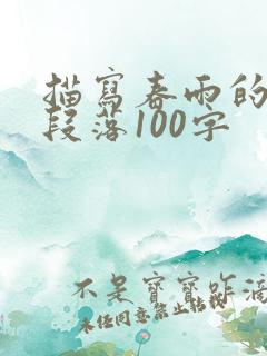 描写春雨的优美段落100字