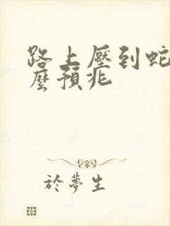 路上压到蛇是什么预兆