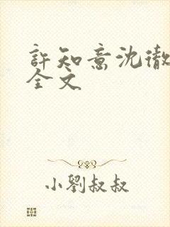 许知意沈彻阅读全文