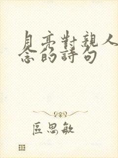 月亮对亲人的思念的诗句