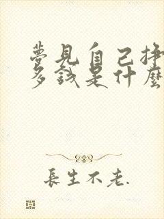 梦见自己挣了好多钱是什么征兆