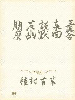 朋友说来看我怎么幽默回答