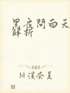 黑夜问白天歌词解析