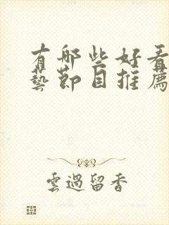 有哪些好看的综艺节目推荐