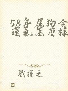58年属狗今年运气怎么样