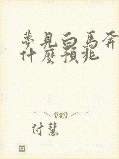 梦见白马奔跑是什么预兆