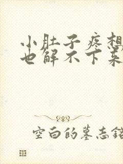 小肚子疼想小便也解不下来尿道也疼怎么回事