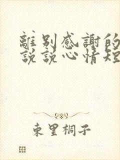 离别感谢的句子说说心情短语