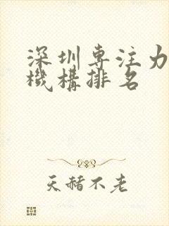 深圳专注力训练机构排名