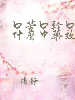 口苦口干口臭吃什么中药效果最好