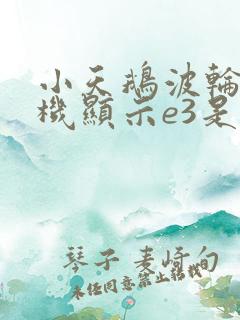 小天鹅波轮洗衣机显示e3是什么故障