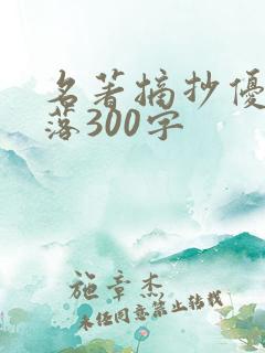 名著摘抄优美段落300字