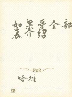 如果爱全部演员表介绍