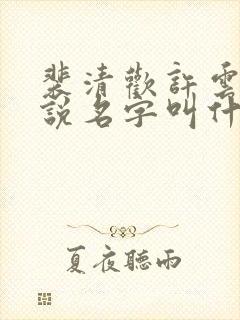 裴清欢许云琛小说名字叫什么