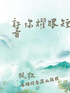 许你耀眼短剧观看