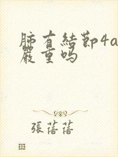 肺有结节4a类严重吗