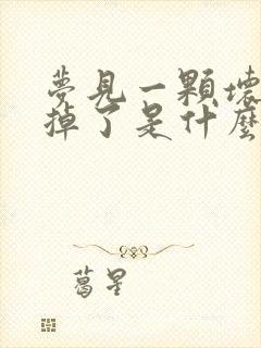 梦见一颗坏牙齿掉了是什么征兆