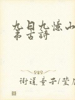 九日九忆山东兄弟古诗