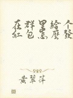 在群里给个人发红包怎么发?