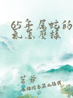 65年属蛇的运气怎么样