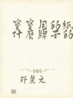 宝宝用的纸尿裤什么牌子的好