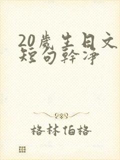 20岁生日文案短句干净