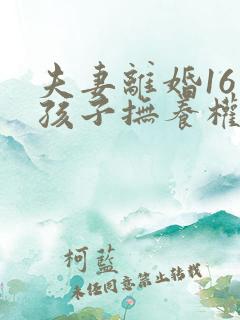 夫妻离婚16岁孩子抚养权怎么判定