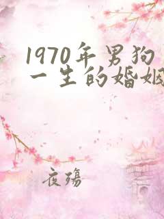 1970年男狗一生的婚姻及命运