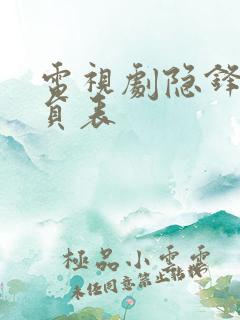 电视剧隐锋的演员表