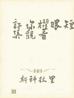 许你耀眼短剧全集观看