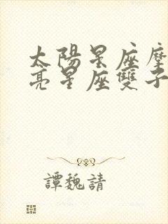 太阳星座摩羯月亮星座双子