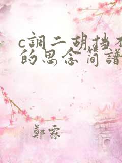c调二胡挡不住的思念简谱