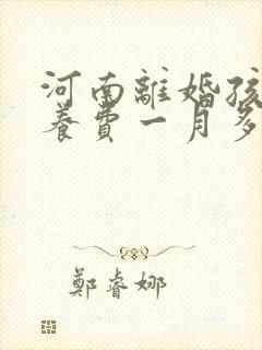 河南离婚孩子抚养费一月多少钱