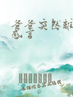 爸爸突然离世的感言