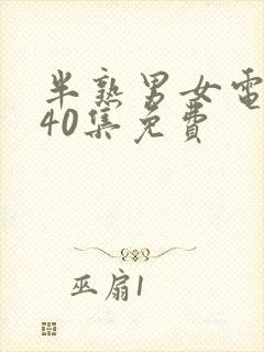 半熟男女电视剧40集免费